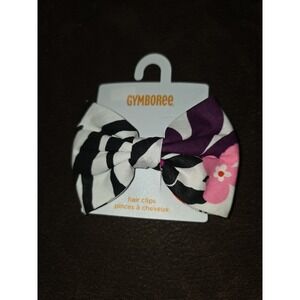 Gymboree wild for zebra hair bow clip nwt